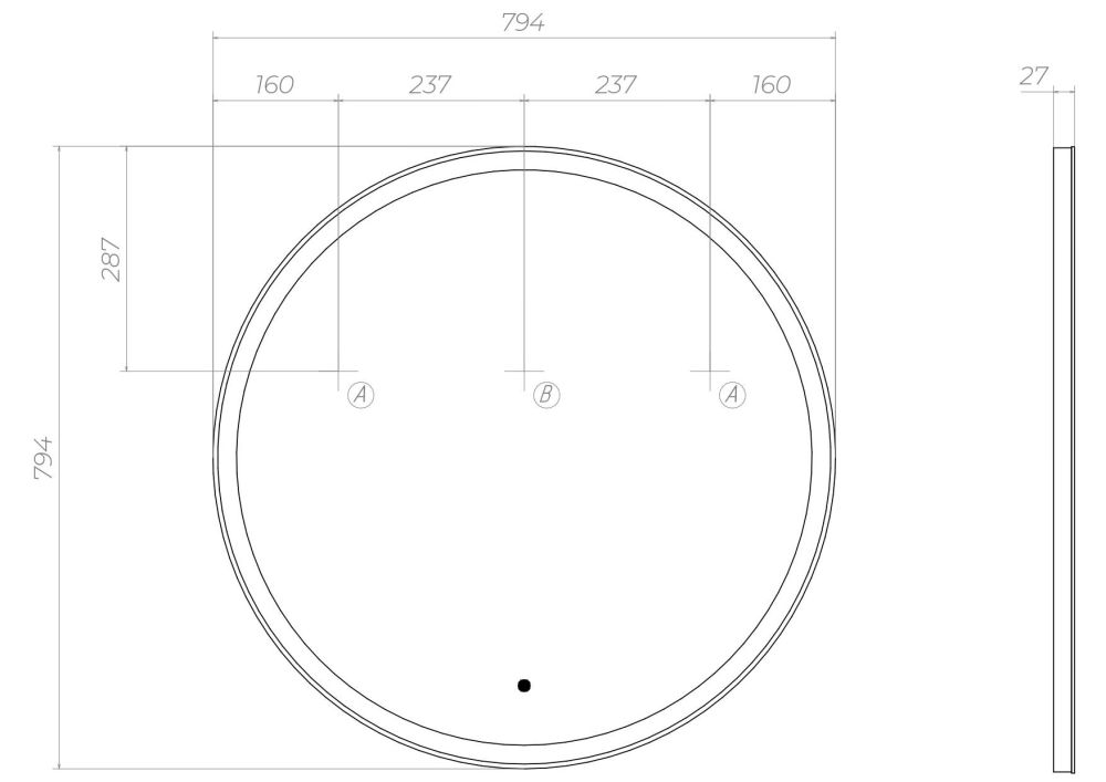Зеркало VIGO Cosmo z.COS.80.Classic, 79,4 см, артикул z.COS.80.Classic