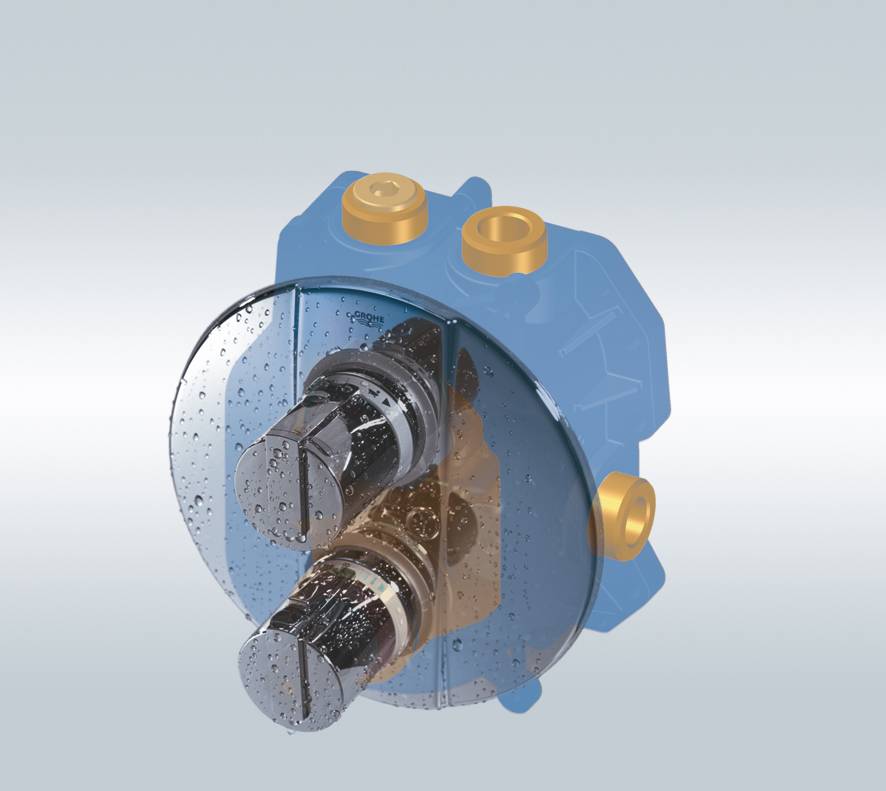 Встраиваемая часть центрального термостатического смесителя GROHE Rapido T, хром (35500000)