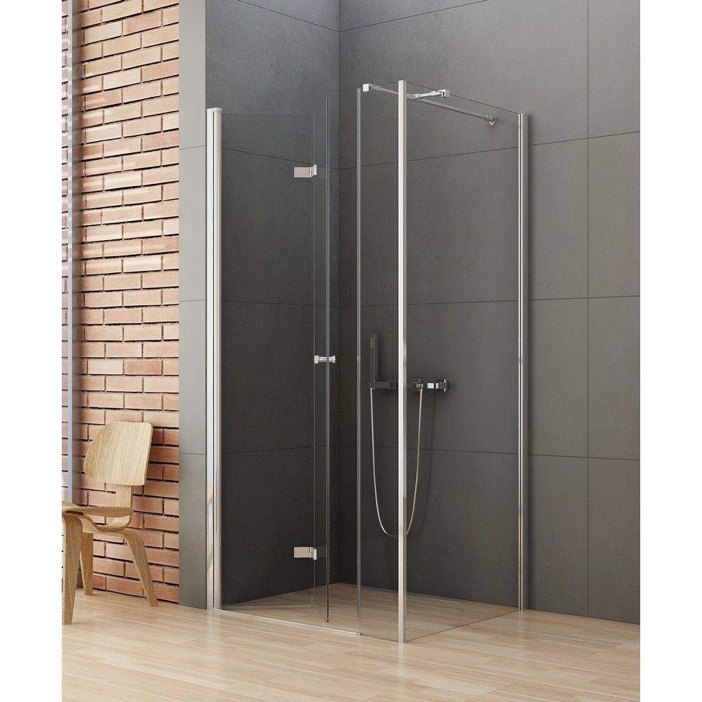 Душевое ограждение NEW TRENDY NEW SOLEO PLUS складные двери L 100x100x195 K-0380 (хром)