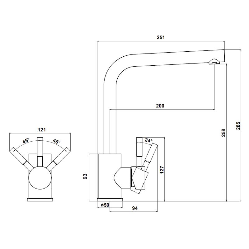 Смеситель для кухни Dr. Gans Лира 319.08Н.1123.409, базальт