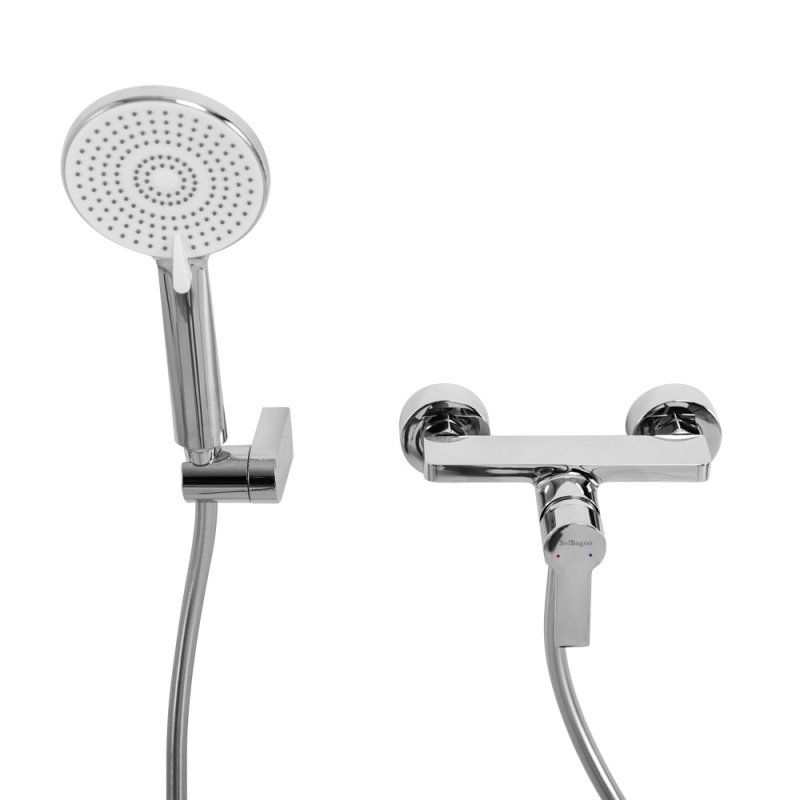 AURORA Смеситель для душа в комплекте с ручным душем, шлангом и держателем, хром AURORA-ESDM-CRM, артикул AURORA-ESDM-CRM