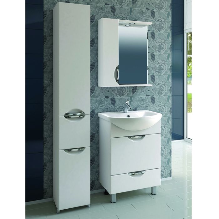 Зеркало со шкафом Vigo Callao 60 L с подсветкой Белое Зеркало со шкафом Vigo Callao 60 L с подсветкой Белое