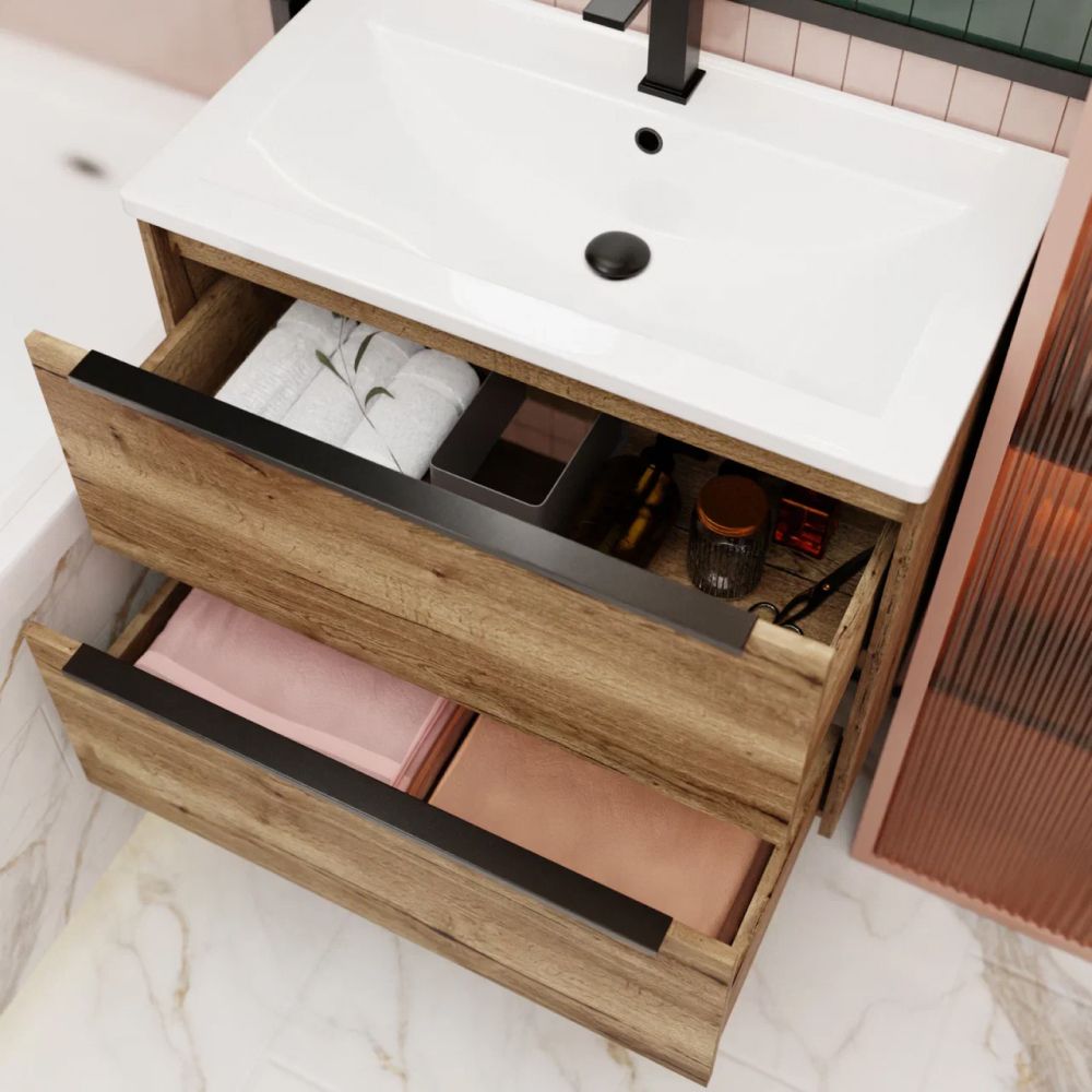 Тумба под раковину подвесная La Fenice Tesoro FNC-01-TES-DGT-100-2, табак, артикул FNC-01-TES-DGT-100-2