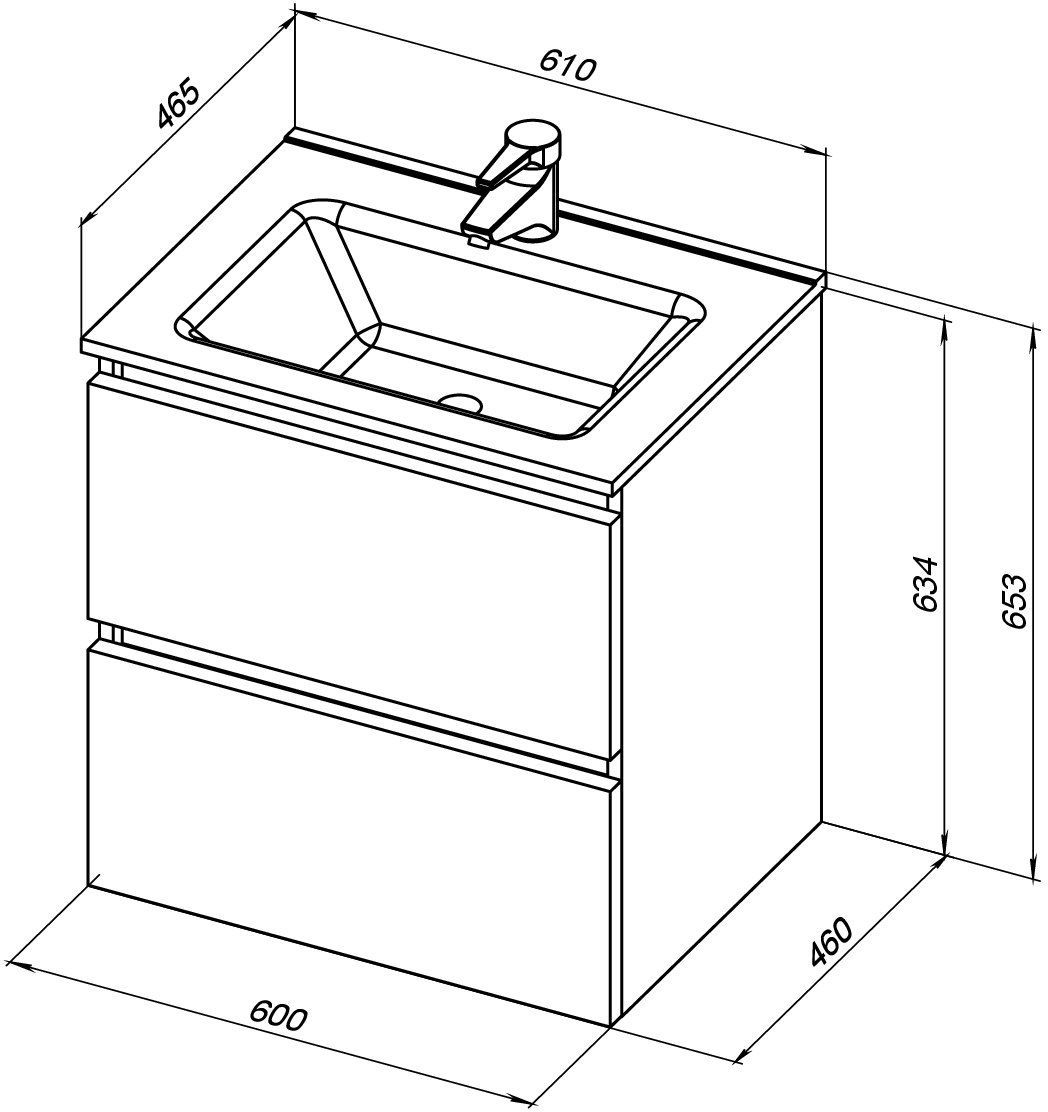 Тумба под раковину De Aqua Ариетта NEW 60 белый матовый Тумба под раковину De Aqua Ариетта NEW 60 белый матовый