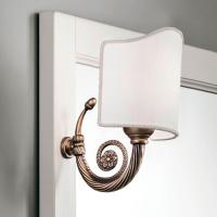 EBAN Светильник Stella (монтаж на раму зеркала) , цвет бронза, с абажуром тканевым цвет кремовый