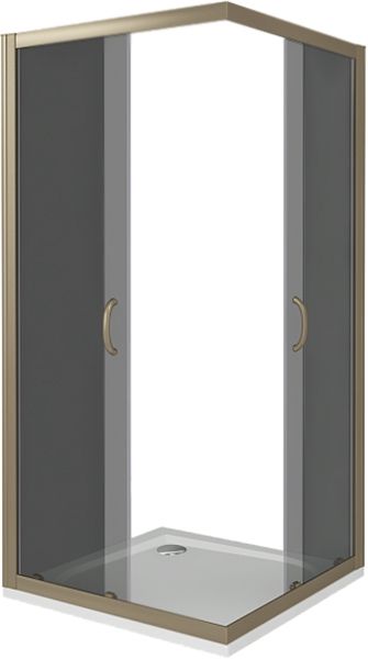 Душевой уголок Good Door Jazze CR-80-B-BR 80x80 профиль Бронза стекло тонированное