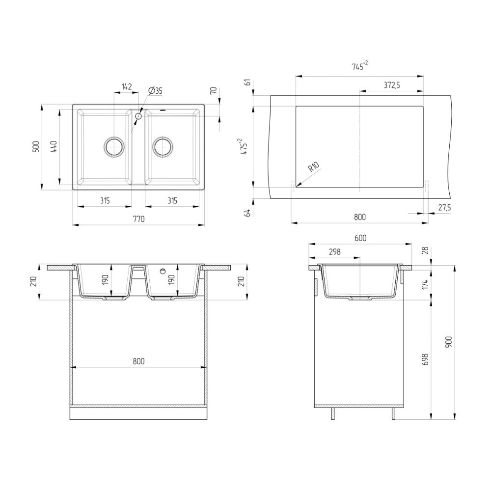 Кухонная мойка Ulgran U-608-307, терракот, артикул U-608-307