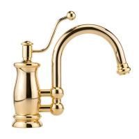 VIVALDI Смеситель для раковины моноком., донный клапан "click-clack" с переливом, золото