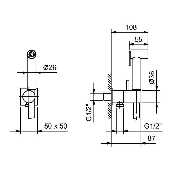 Fantini Mint Гидроёршик с двойной функцией, цвет: никель