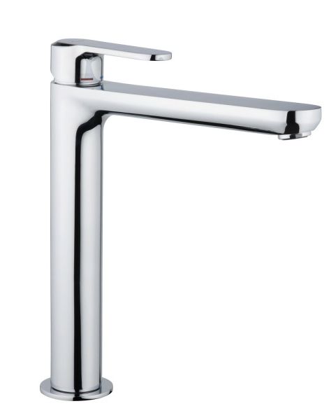 Emmevi Nefer, высокий однорычажный смеситель для раковины (излив 22 см), с донным клапаном click-clack, цвет черный матовый