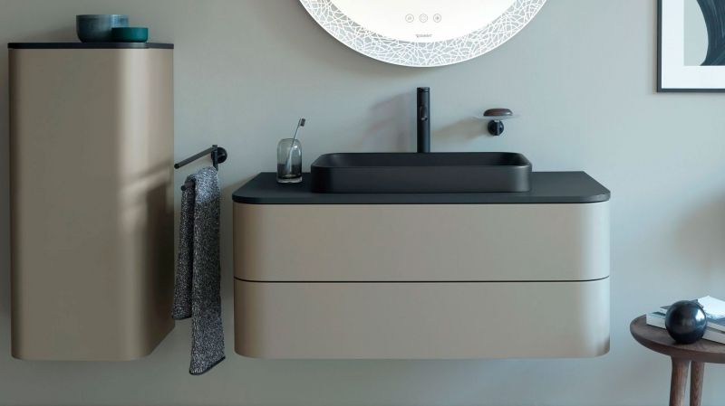 Тумба под раковину Duravit Happy D 2 Plus 100 HP497109292 подвесная Stone Grey Satin Matt, артикул HP497109292