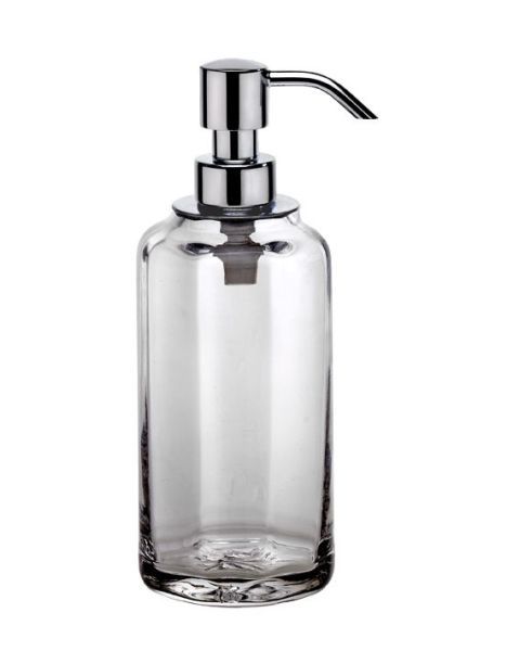 Surya Crystal, дозатор высокий 7х7хh19 см с помпой V6, стекло с эффектом волны, цвет хром