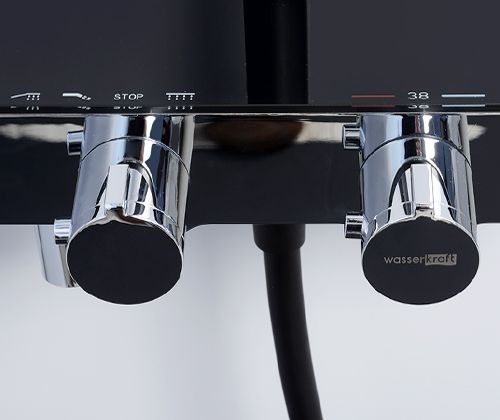 Душевая система WasserKRAFT Thermo A11401 с термостатом Черная глянцевая