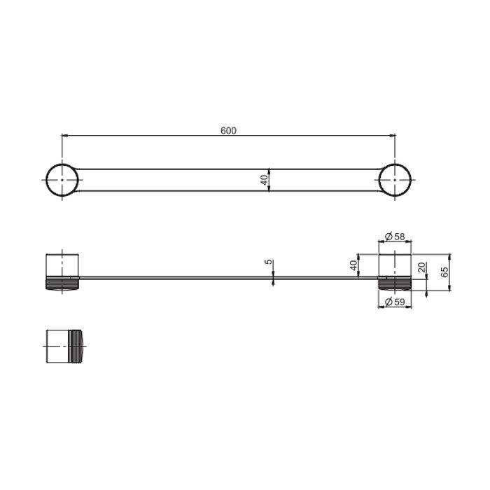 FIMA|Carlo Frattini Texture Collection Полотенцедержатель 600 мм., дизайн "H", без накладок, цвет хром FIMA|Carlo Frattini Texture Collection Полотенцедержатель 600 мм., дизайн "H", без накладок, цвет хром