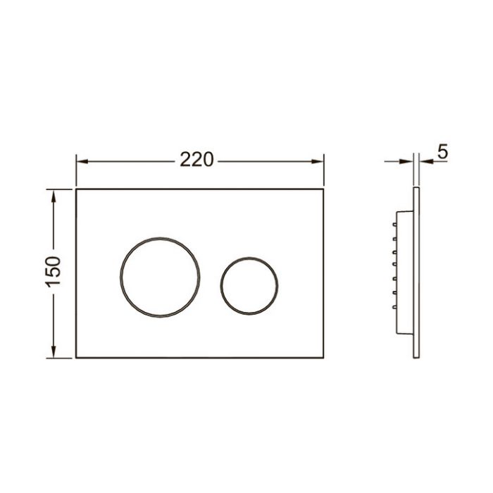 Клавиша смыва, TECE, TECEloop 2.0, для унитаза, ширина, мм-220, глубина, мм-5, высота, мм-150, тип смыва-двойной, тип управления-механический, материал-пластик, цвет-белый, клавиши хром глянцевый