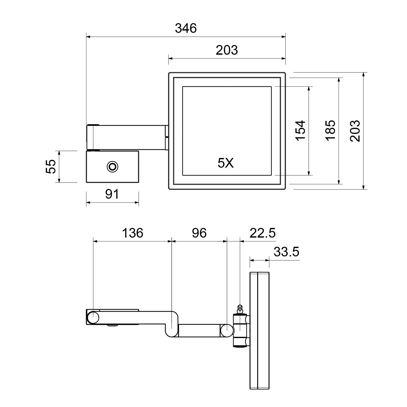 Зеркало с подсветкой Timo Selene 14076/03 черный
