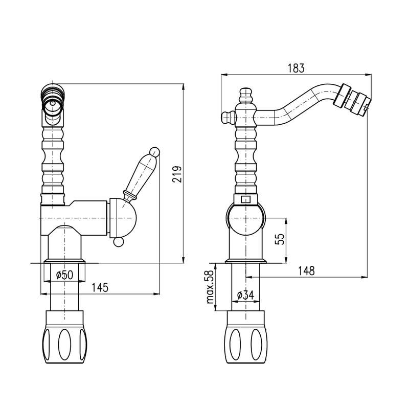 Смеситель для биде Rav Slezak LABE L508.5/9Z, золото, артикул L508.5/9Z