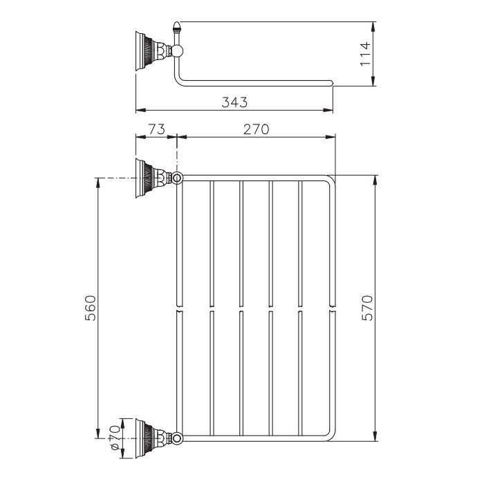 Nicolazzi Impero Полотенцедержатель-поллочка, цвет: хром Nicolazzi Impero Полотенцедержатель-поллочка, цвет: хром