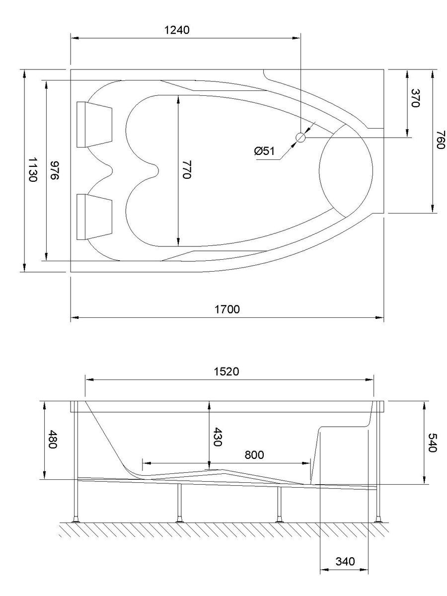 Гидромассажная ванна Royal Bath SHAKESPEARE COMFORT 170х110х67 L