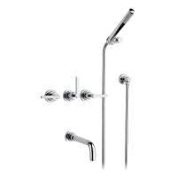 Nicolazzi Mac Kinley 05 Смеситель для ванны с 2мя ручками, встроенный, вкл. внутр часть + комплект руч. душа, цвет: хром