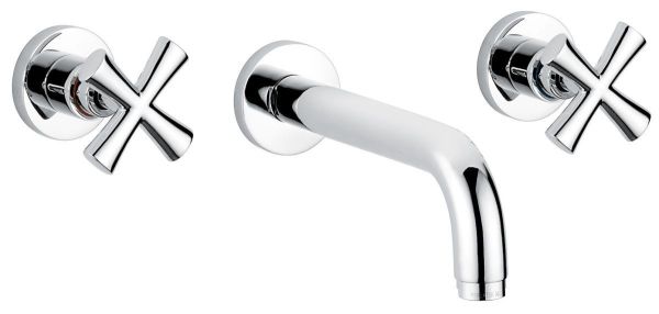 Emmevi Spirit New, встраиваемый в стену двухвентильный смеситель для раковины на 3 отверстия, без донного клапана, цвет хром