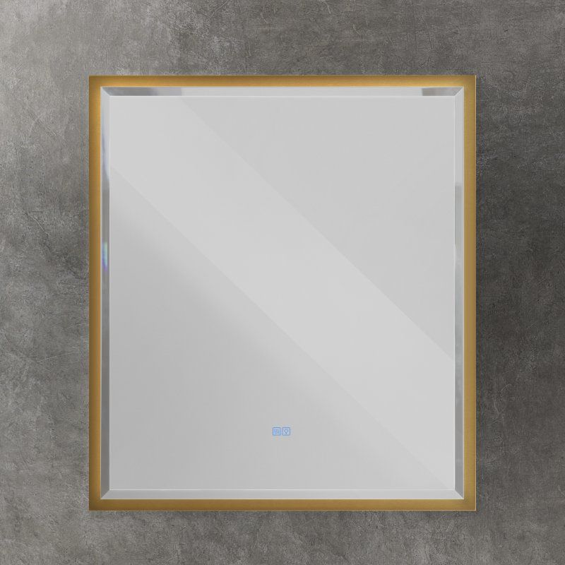 INTERNI Интерьерное зеркало с контурной подсветкой, сенсорным выключателем и подогревом CZR-SPC-INT-1000-900-LED-TCH-WARM-TIT, 1000x900, Титан, артикул CZR-SPC-INT-1000-900-LED-TCH-WARM-TIT