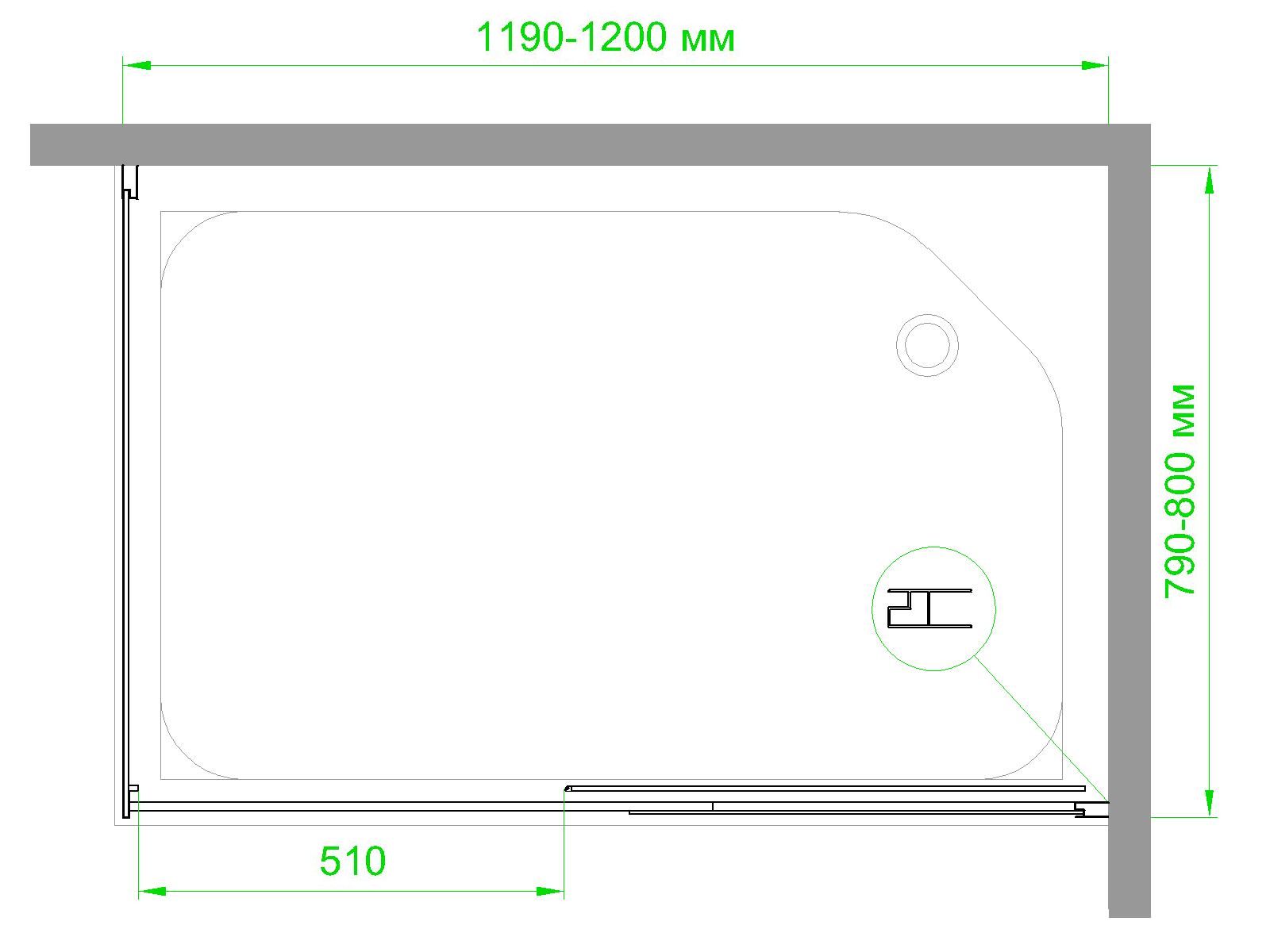 Душевое ограждение Royal Bath RB8012B-R 1200х800х1900