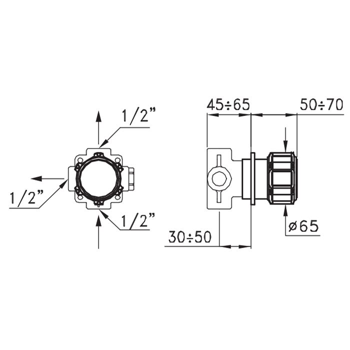 Stella Timeaster Встраиваемый переключатель для душа 0/153 на 2 выхода, ручка d=65мм, цвет: хром, ручка черная