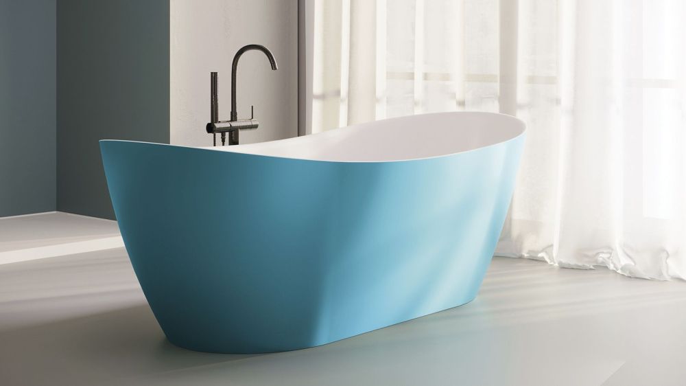 Zenon Powell, закругленная ванна из искусственного камня Solid Surface, 180x80xh63 см, цвет белый матовый, артикул 4000.000.000.000.29549