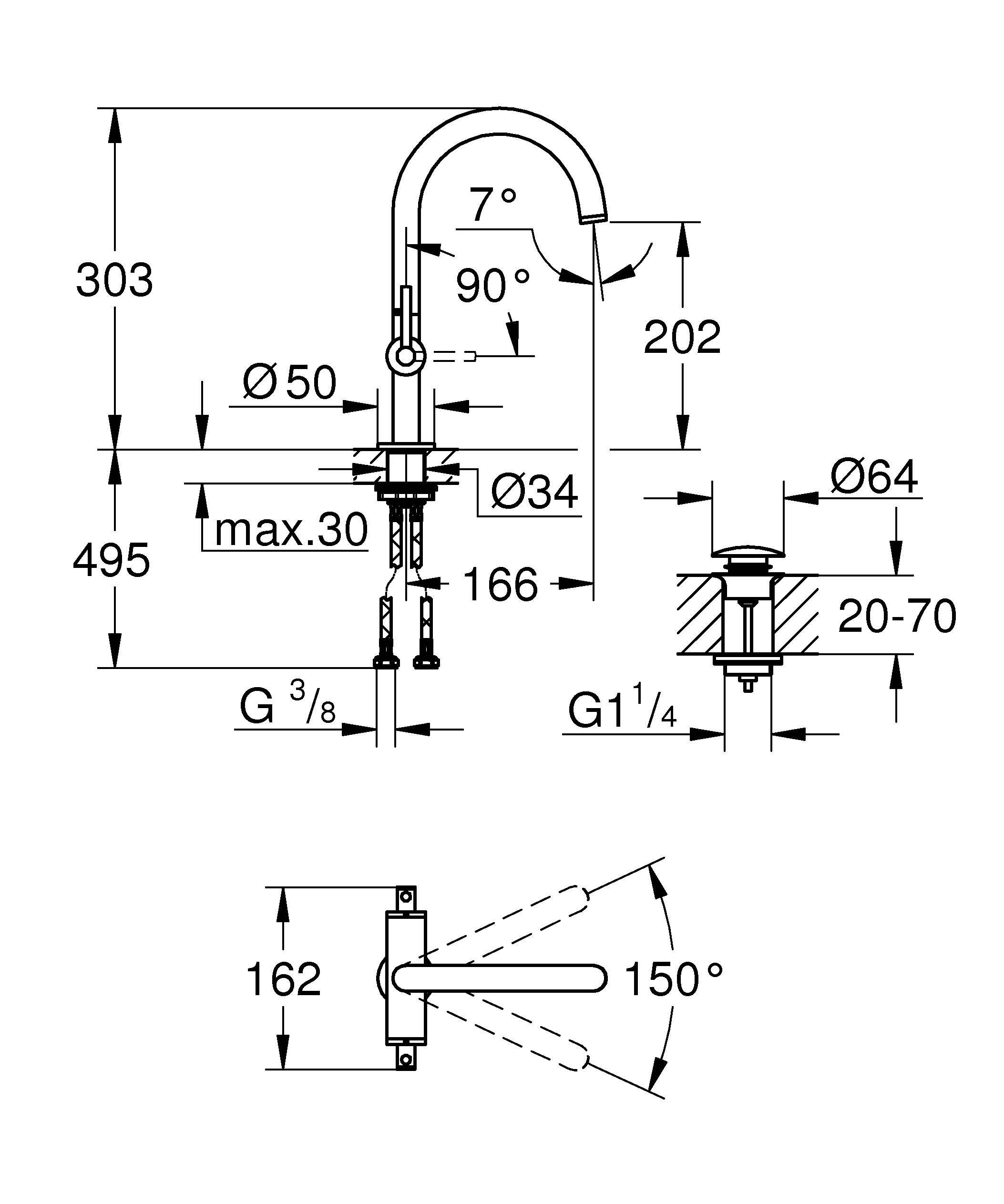 Смеситель GROHE Atrio New двухвентильный для раковины на 1 отверстие, темный графит матовый (21022AL3) Смеситель GROHE Atrio New двухвентильный для раковины на 1 отверстие, темный графит матовый (21022AL3)