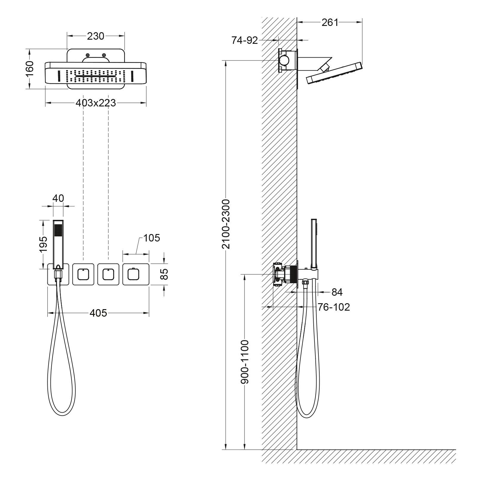 Душевая система встроенная с термостатом Timo Petruma SX-5249/00SM хром, артикул SX-5249/00SM