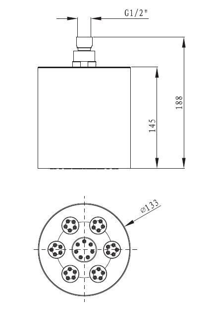Верхний душ, диаметр 130 мм CEZARES CZR-SPW130-01