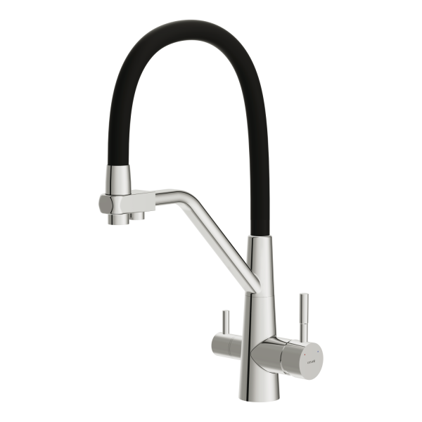 Смеситель для кухни Cersanit VIVO однорычажный с фильтром с гибким изливом хром (68217)