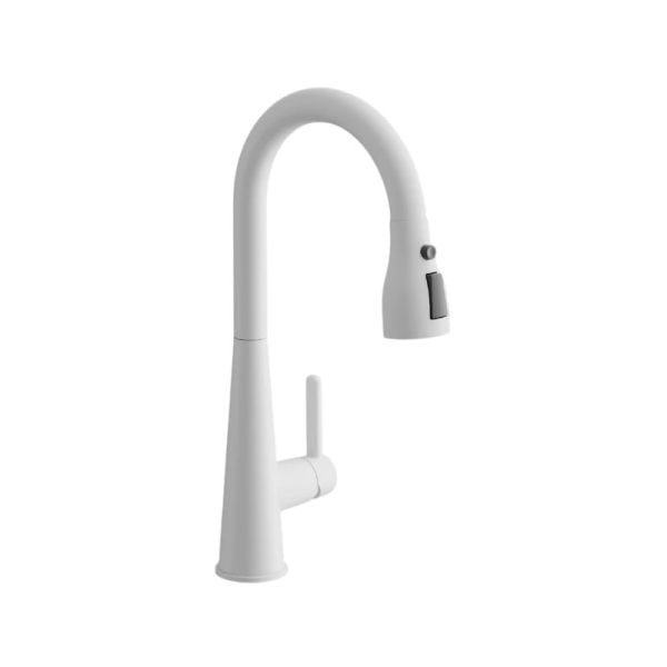 Смеситель для кухни с выдвижным изливом BELZ B74816-8, белый