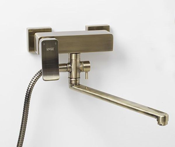 Смеситель для ванны WasserKRAFT Exter 1602L универсальный Светлая бронза