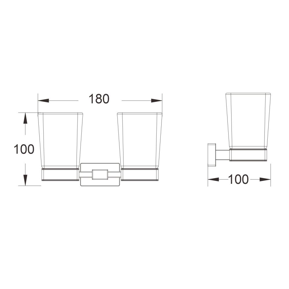 Стакан для ванной комнаты двойной Shevanik SG5622G, золотой сатин