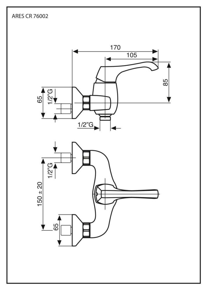 Emmevi Ares, однорычажный смеситель для душа, без набора для душа, цвет белый матовый, артикул 76002/BIO