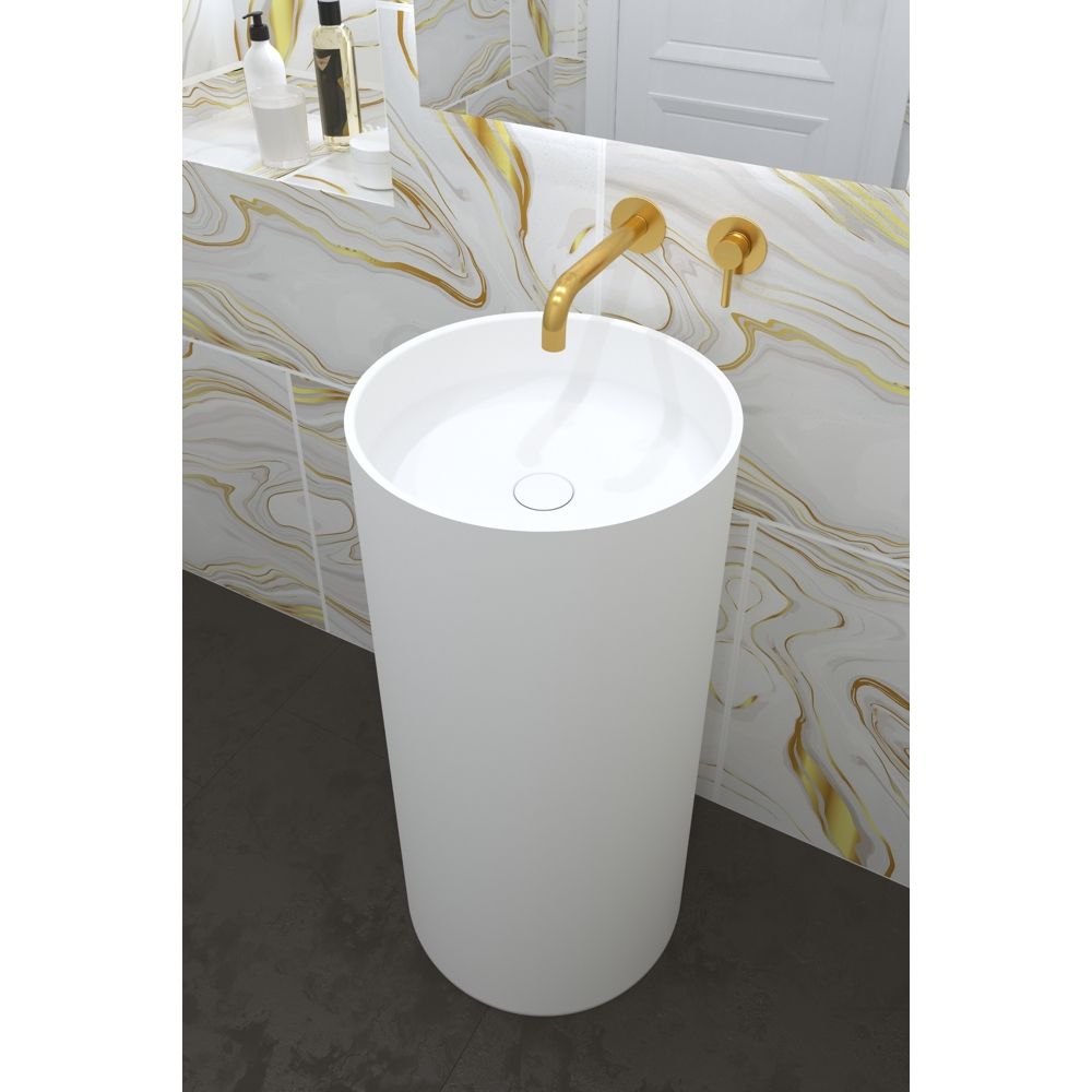 Умывальник WHITECROSS Altar D=43 (белый мат) иск. камень