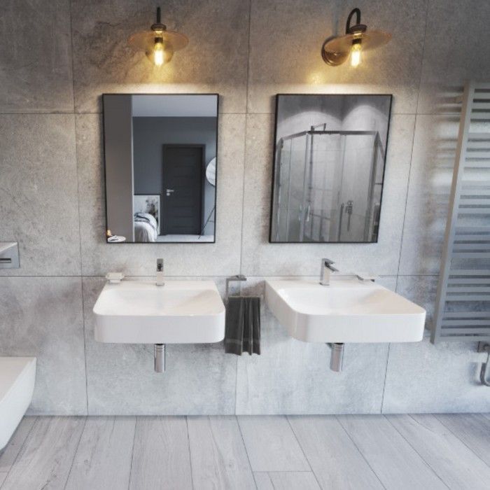 Зеркало прямоугольное EXCELLENT Kuadro 80x60 (черный мат)