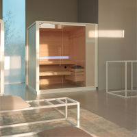 Effegibi One S Сауна угловая R.H., DX, 214x171xh226см, отделка: Soft Sand