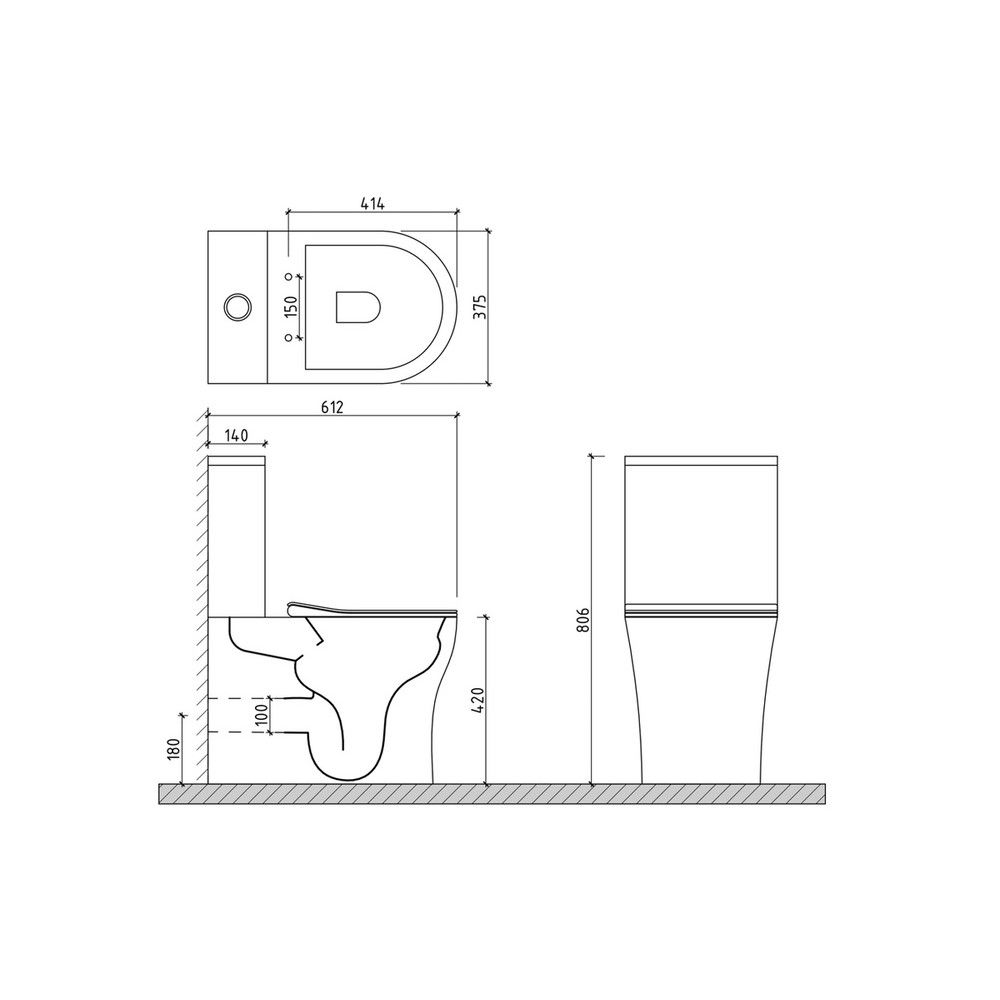 Унитаз напольный Maretti Elio безободковый с микролифтом, EL10NBM35-844, белый