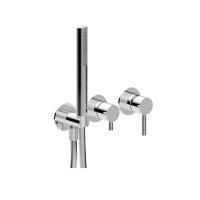 Fantini NOSTROMO Смесители встроенный для душа на 2 потока, ручной душ, цвет: Матовая натуральная сталь (без внутренней части)