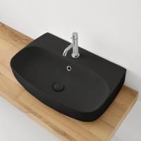 Kerasan Nolita Раковина подвесная/накладная 70х45 см, с 1 отв под смеситель, цвет Чёрный матовый