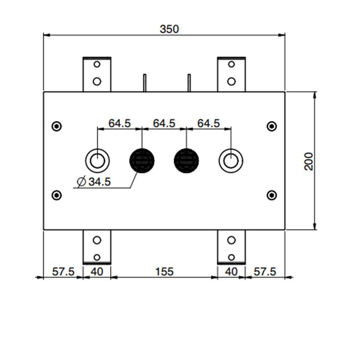FIMA|Carlo Frattini Wellness Верхний модуль Modular 350х200 мм., встраиваемый в потолок, Bluetooth, LED подсветка-хромотерапия с 8 цветами, цвет хром