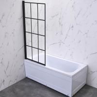 Шторка на ванну Veconi Palau PL-77L, 700x1500, черный, стекло прозрачное