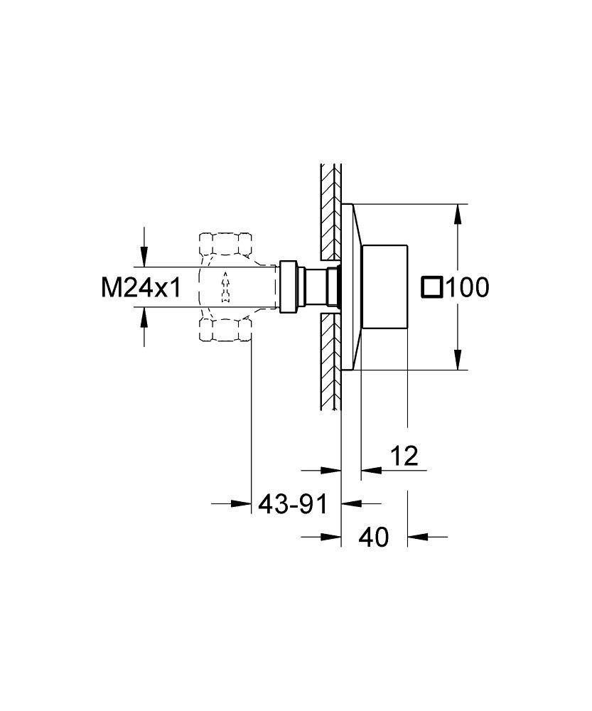 Внешняя часть вентиля GROHE Allure Brilliant, хром (19796000)