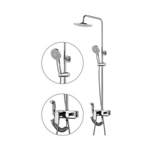 Душевая система с гигиеническим душем FASHUN A2448, хром