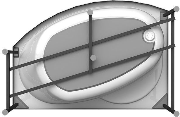 Акриловая ванна Radomir Vannesa Монти 150х105 R 2-01-0-2-1-213 Белая без гидромассажа