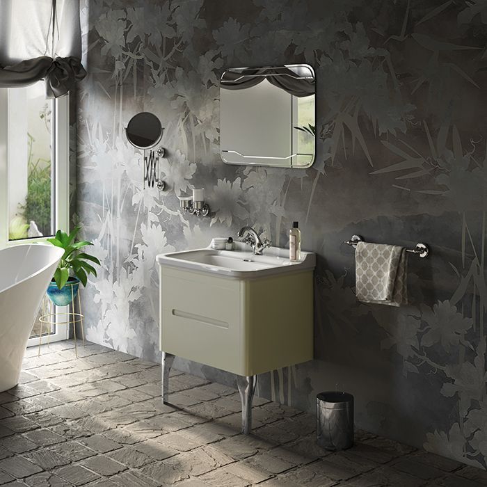 Kerasan Waldorf Раковина керамическая 80х55см, c 1 отверстием под смеситель, белая, цвет заглушки - хром