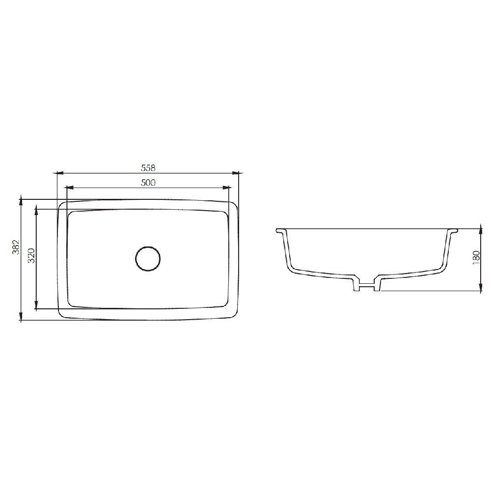 Умывальник GURAL Free Collection 56х38 встраиваемый снизу